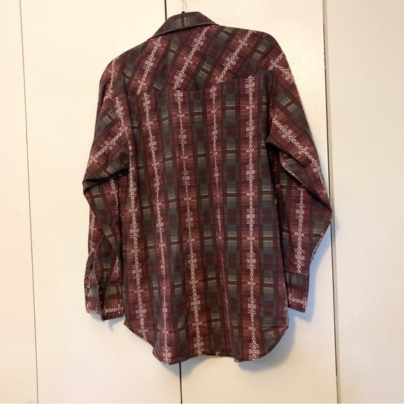 Salmon River Traders Cowboy Western Aztec Rodeo Shirt- Medium 15-15.5"- Vintage - Picture 16 of 16